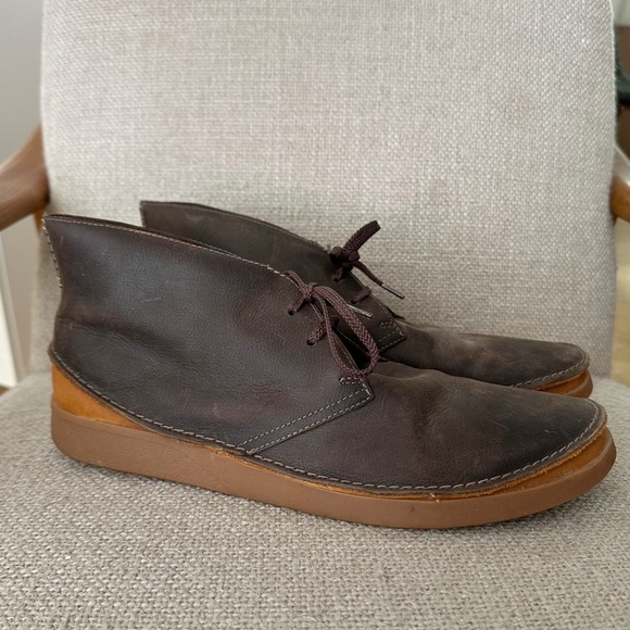Clark’s Oakland Rise Men’s Leather Chukka Shoes Sz 12